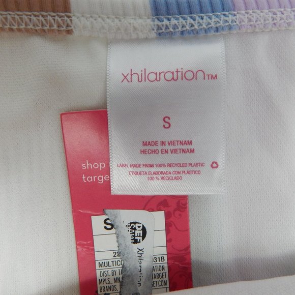 Cheeky Bikini Bottoms M Womens Xhilaration Striped Rainbow - Picture 3 of 6